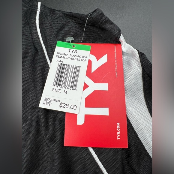 TYR Competitor Women’s Tank Top Athletic Tri Mesh Tank Black White Size M - Picture 7 of 7